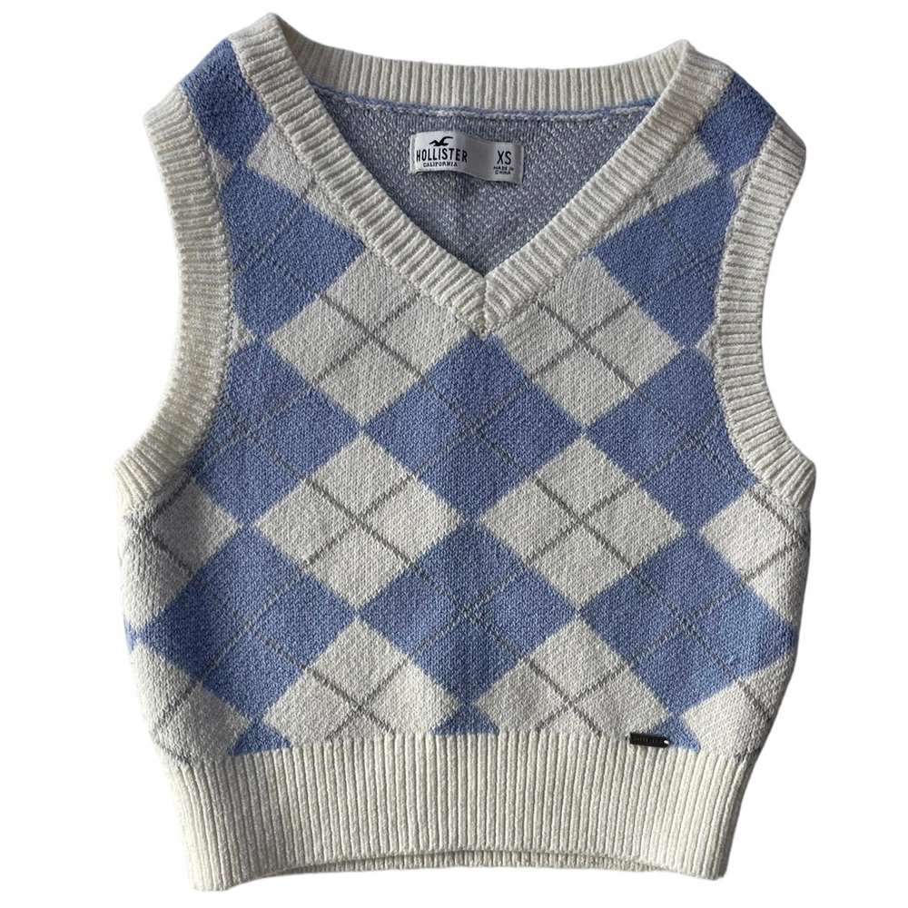 Hollister Argyle Sweater Vest Size XS